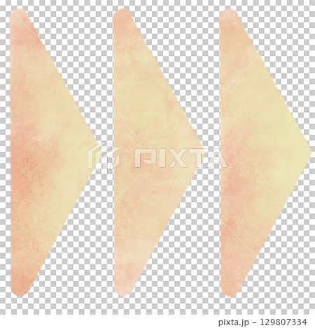 水彩風の黄色の早送りボタン矢印のイラスト 129807334