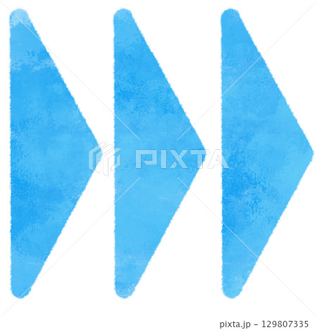 水彩風の青色の早送りボタン矢印のイラスト 129807335
