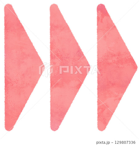 水彩風の赤色の早送りボタン矢印のイラスト 129807336