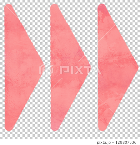 Watercolor style red fast forward button arrow illustration 129807336