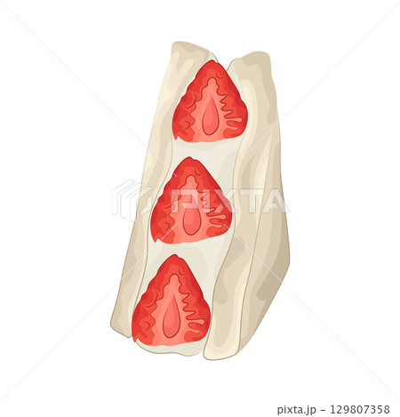 Illustration of Strawberry Sandwich Illustration of Strawberry Sandwich 129807358
