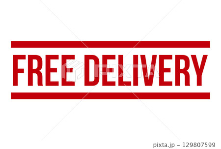 Free Delivery Rubber Stamp. Red Free Delivery Rubber Grunge Stamp Seal Vector Illustration - Vector 129807599