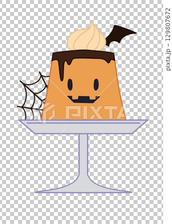 Halloween pumpkin pudding illustration Halloween pumpkin pudding illustration 129807672