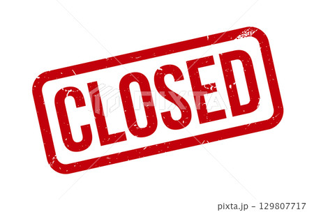 Closed Rubber Stamp. Closed Rubber Grunge Stamp Seal Vector 129807717