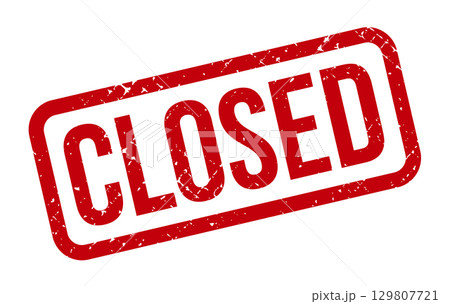 Closed Rubber Grunge Stamp Seal Vector Illustration 129807721
