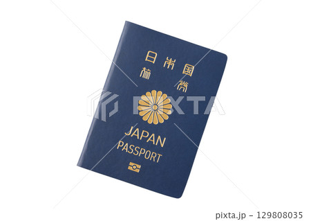 透明背景(png)に青色のパスポート(日本) 透明背景(png)に青色のパスポート(日本) 129808035