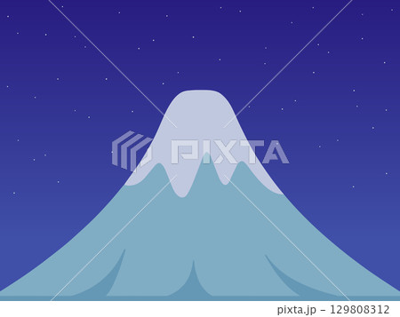 富士山と星空の風景イラスト シンプルな夜の背景素材 富士山と星空の風景イラスト シンプルな夜の背景素材 129808312