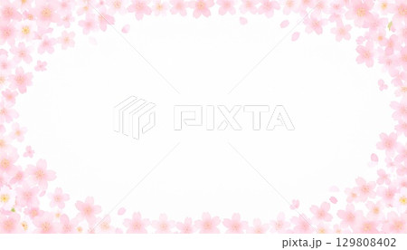 淡いピンクの桜の背景素材 129808402