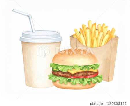 ハンバーガーセット 129808532