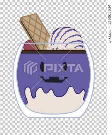 Halloween Mini Parfait with Blueberry Sauce 129809034