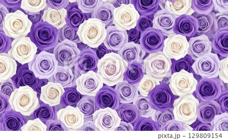 《AI画像》埋め尽くされた白と紫の薔薇 《AI画像》埋め尽くされた白と紫の薔薇 129809154