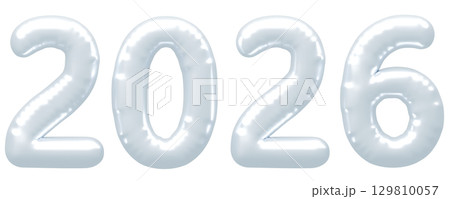 3D画像_風船_2026_シルバー 3D画像_風船_2026_シルバー 129810057