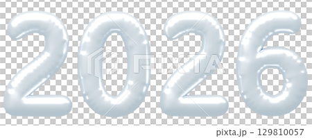 3D画像_風船_2026_シルバー 3D画像_風船_2026_シルバー 129810057