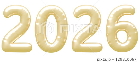 3D画像_風船_2026_黄色 129810067