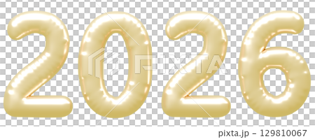 3D画像_風船_2026_黄色 129810067