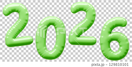3D画像_風船_2026_緑 129810101