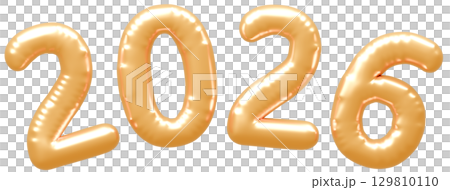 3D Balloons 2026 Gold 129810110