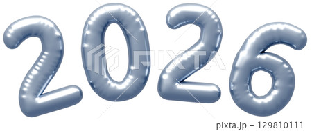 3D画像_風船_2026_シルバー 3D画像_風船_2026_シルバー 129810111