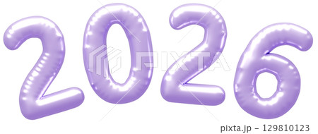 3D画像_風船_2026_紫 3D画像_風船_2026_紫 129810123