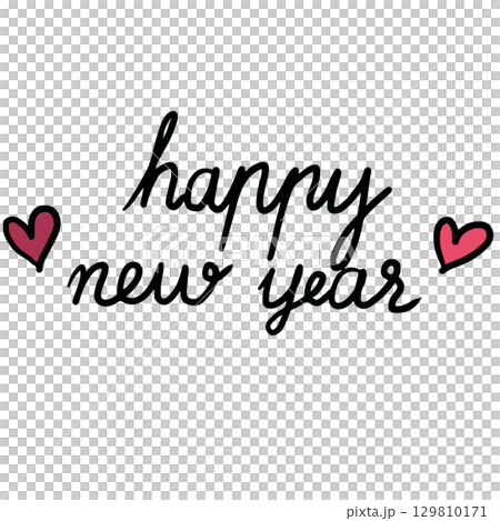 Hand written happy new year letters for Christmas and New Year decoration, font, typography, text, message, campaign badge, card print, sticker, festive winter, patches, shirt print, happy holidays Hand written happy new year letters for Christmas and New Year decoration, font, typography, text, message, campaign badge, card print, sticker, festive winter, patches, shirt print, happy holidays 129810171