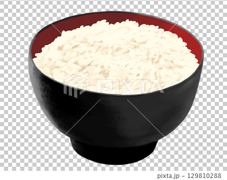 White rice (black and red bowl) White rice (black and red bowl) 129810288