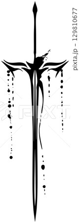 ファンタジー感あふれる剣のイラスト素材 129810677