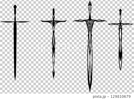 かっこいい剣のイラスト素材セット 129810679