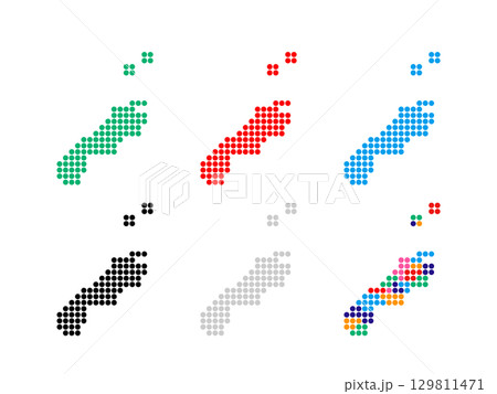 ドット絵の地図＿島根県丸＿ドット-01 129811471