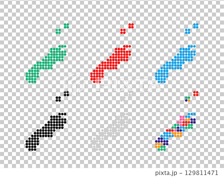 ドット絵の地図＿島根県丸＿ドット-01 129811471
