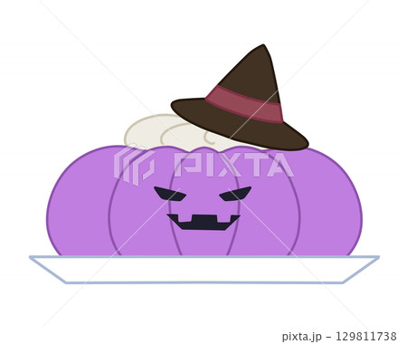 帽子をかぶったハロウィンのゼリー 帽子をかぶったハロウィンのゼリー 129811738
