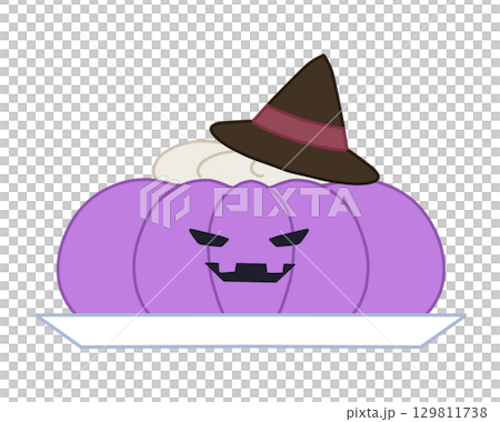 帽子をかぶったハロウィンのゼリー 帽子をかぶったハロウィンのゼリー 129811738