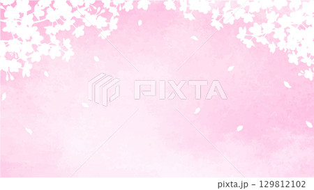 桜のシルエットの背景 桜のシルエットの背景 129812102