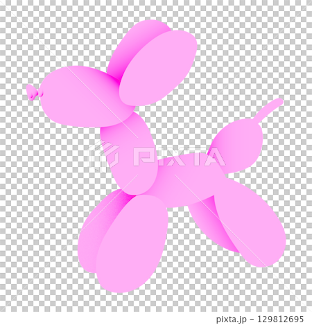 彩色氣球狗插畫。顏色可選。 | 氣球狗，氣球，狗，顏色 129812695