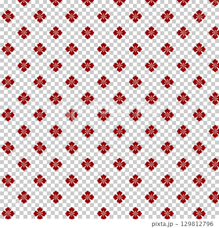 日本傳統圖案素材。花菱紋的無縫日式設計素材。 日本傳統圖案素材。花菱紋的無縫日式設計素材。 129812796