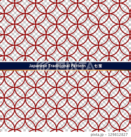 Traditional Japanese pattern material. Seamless Japanese-style design material of Shippo Traditional Japanese pattern material. Seamless Japanese-style design material of Shippo 129812827