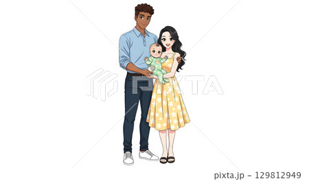 family character cartoon design set. 129812949
