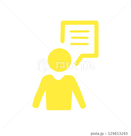 Person with Speech Bubble／吹き出しで発言する人物のアイコン 129813293