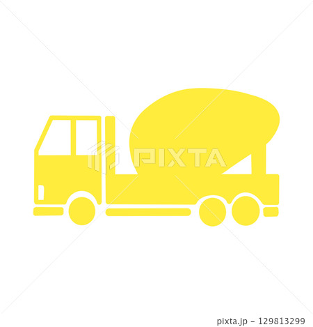 Concrete Mixer Truck Icon／コンクリートミキサー車のアイコン 129813299