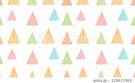 《AI画像》手書きの三角形が並ぶ背景素材 129813363
