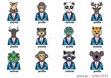 A collection of animal profile pictures 129813555