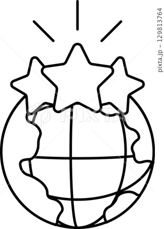 A globe with three stars on it 129813764