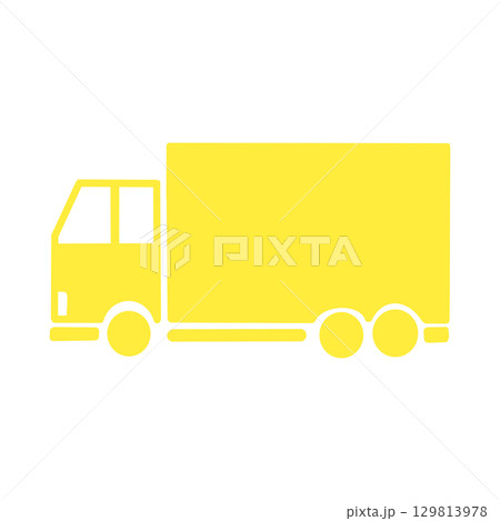 Box Truck Icon／ボックス型大型トラックのアイコン	 129813978