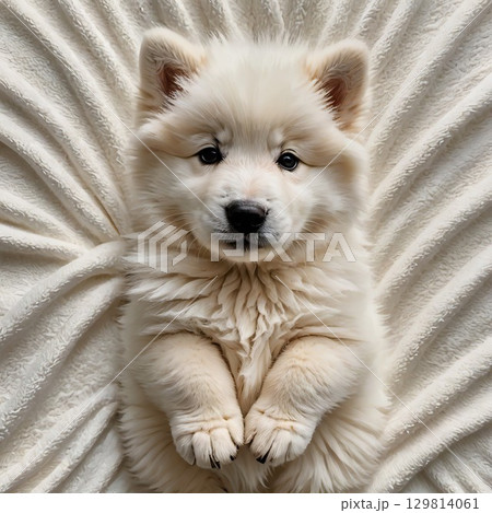 かわいいサモエドの子犬 129814061