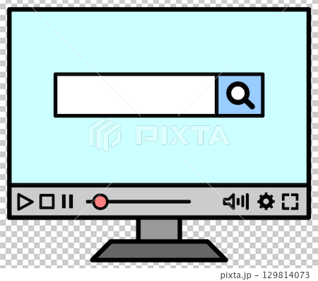 Illustration of operating a computer screen to search for information online 129814073