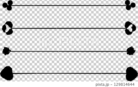 Cute silhouette borders and lines 129814644
