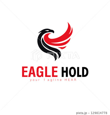 Modern Eagle Wing Logo Bold Red and Black Template for Professional Branding Modern Eagle Wing Logo Bold Red and Black Template for Professional Branding 129814778