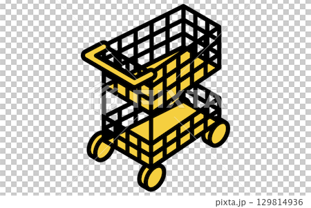 購物車和購物的等距插圖 129814936