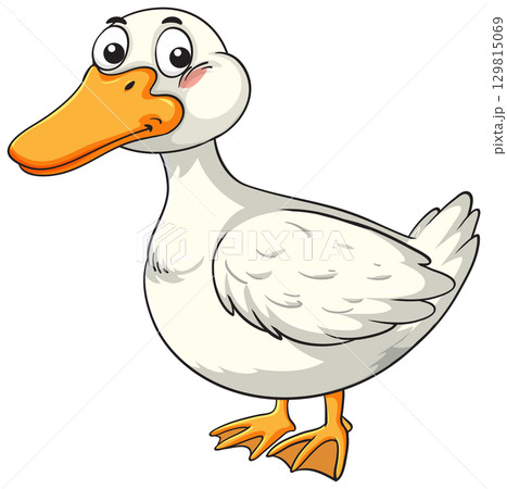 Cartoon Platypus Standing with Cheerful Expression Cartoon Platypus Standing with Cheerful Expression 129815069