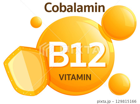 Vitamin B12 Cobalamin Icon with Protective Shield 129815166