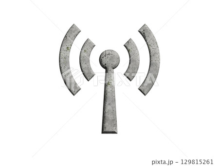 コンクリートのWi-Fi ロゴ マーク 電波 アンテナのイラスト アイコン ピクトグラム　 129815261